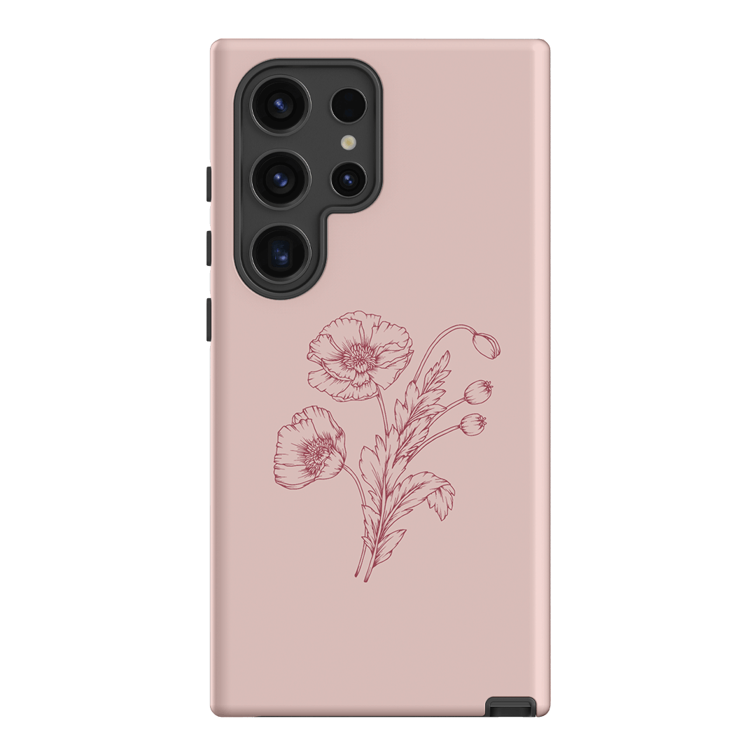 Blush Poppies Printed Phone Cases Samsung Galaxy S24 Ultra / Armoured by Typoflora - The Dairy