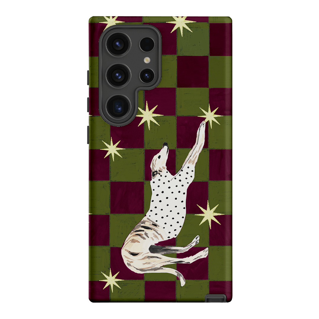 Check Greyhound Green Printed Phone Cases Samsung Galaxy S24 Ultra / Armoured by Lisa Hu - The Dairy