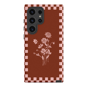 Dahlia Check Printed Phone Cases Samsung Galaxy S24 Ultra / Armoured by Typoflora - The Dairy