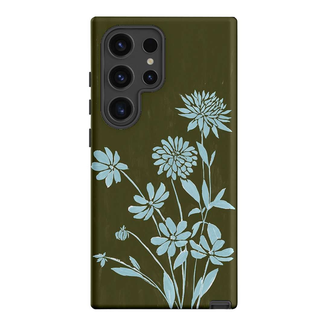Dahlia Khaki Printed Phone Cases Samsung Galaxy S24 Ultra / Armoured by Typoflora - The Dairy