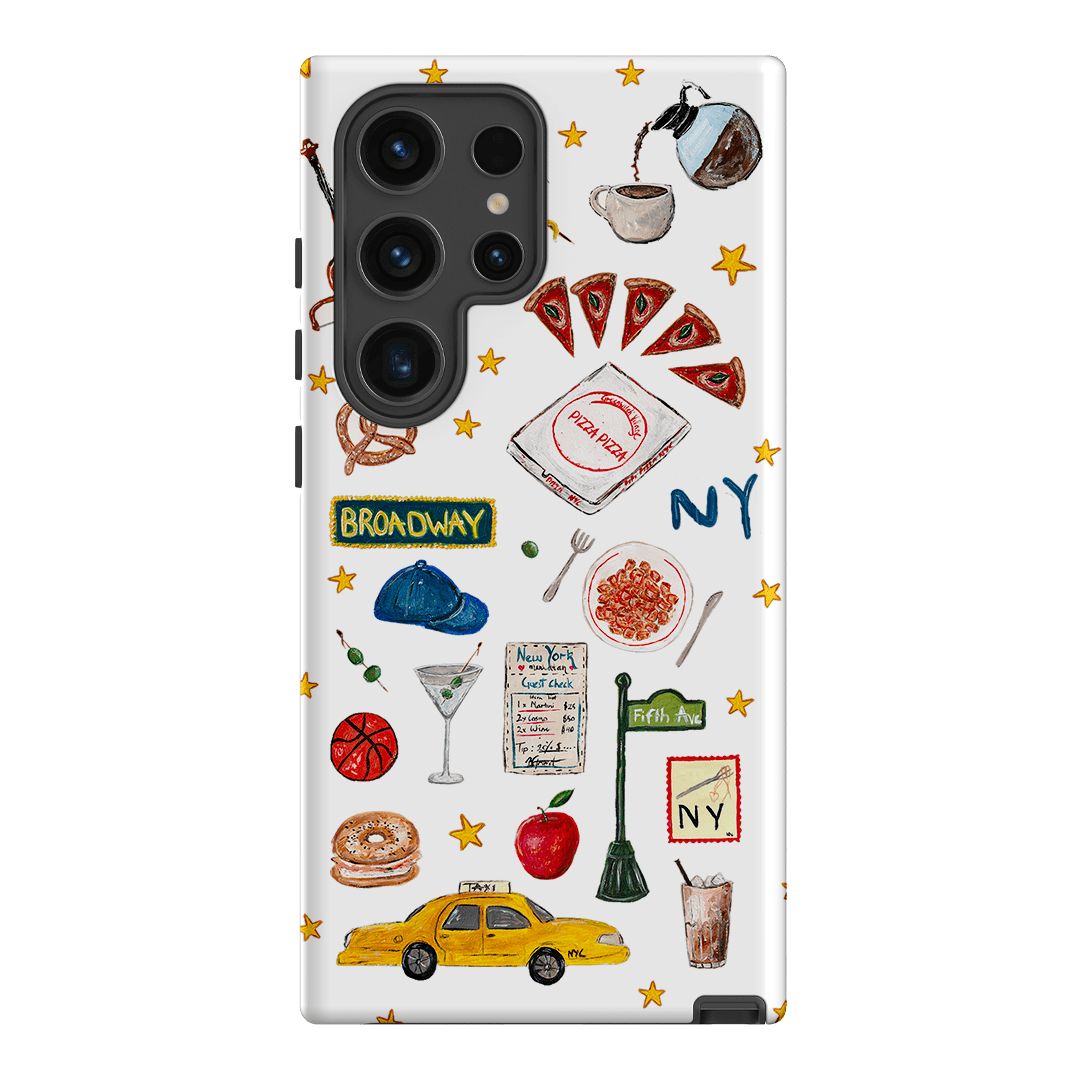 NYC White Printed Phone Cases Samsung Galaxy S24 Ultra / Armoured by BG. Studio - The Dairy