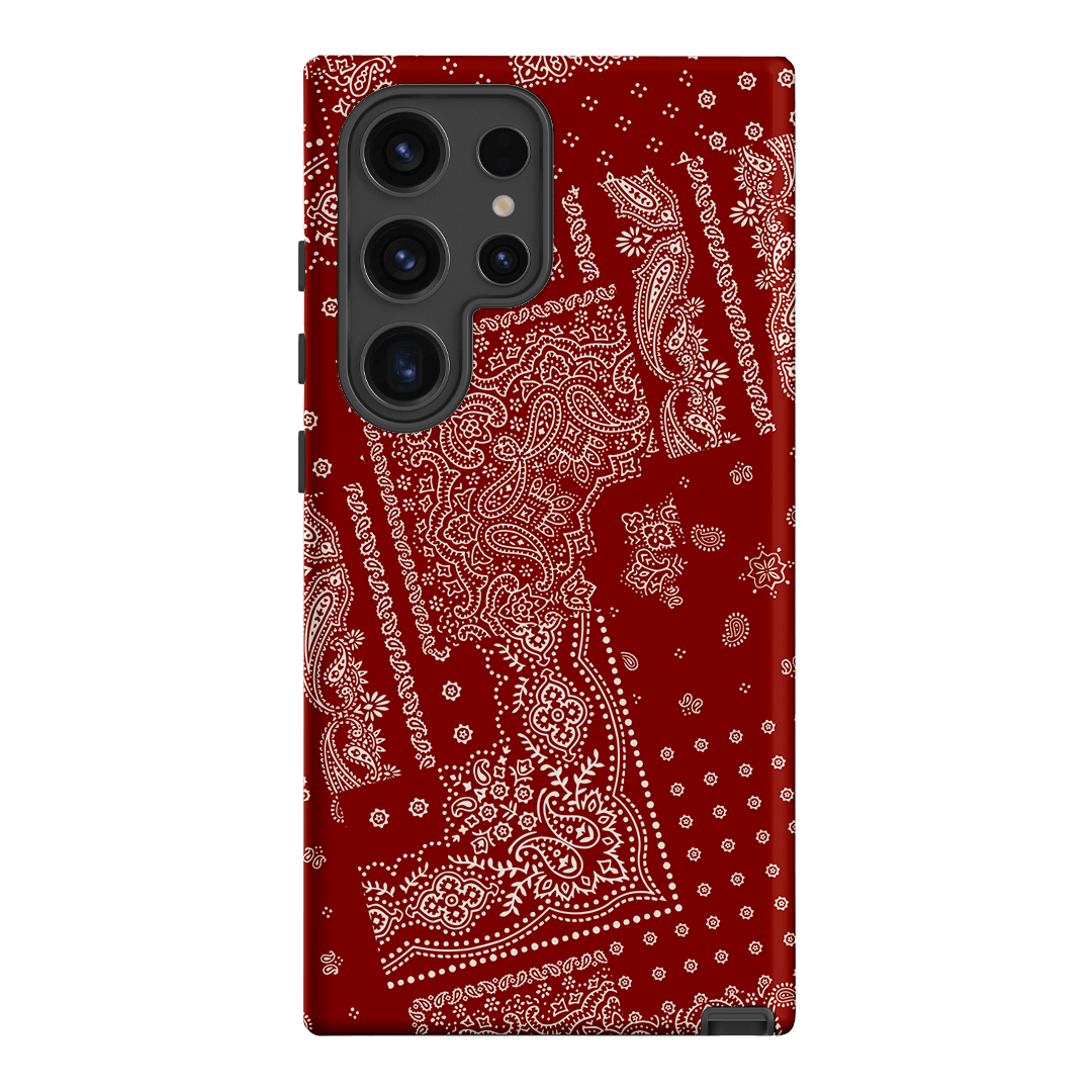 Paisley Crimson Printed Phone Cases Samsung Galaxy S24 Ultra / Armoured by The Dairy - The Dairy