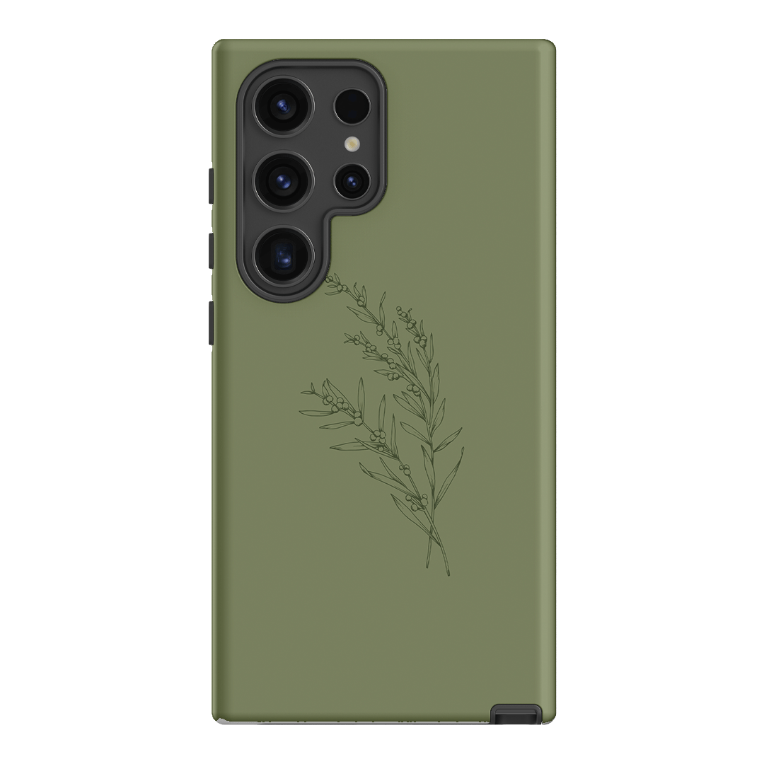 Khaki Wattle Printed Phone Cases Samsung Galaxy S24 Ultra / Armoured by Typoflora - The Dairy