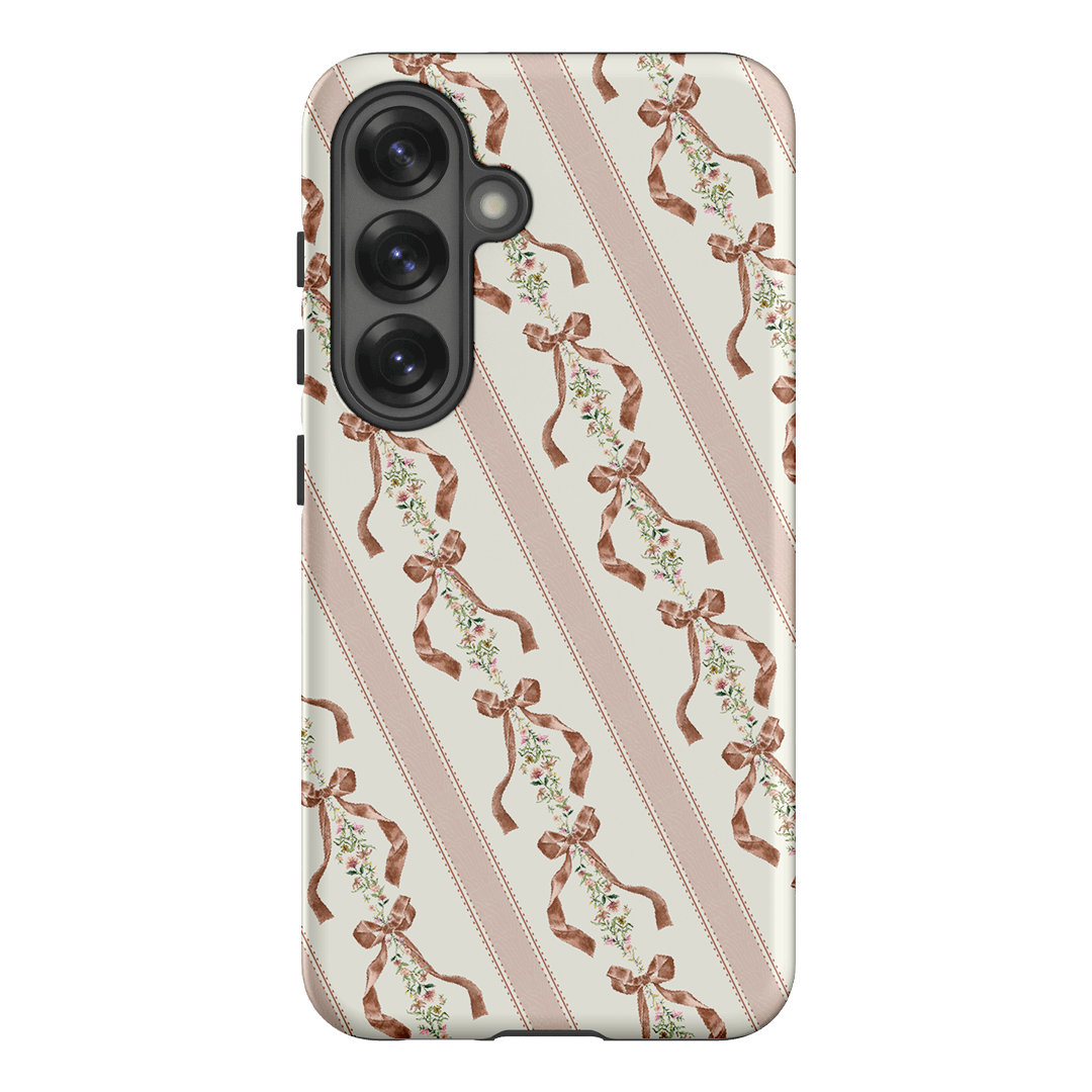 Bow Stripe Printed Phone Cases Samsung Galaxy S25 / Armoured by Veronica Tucker - The Dairy