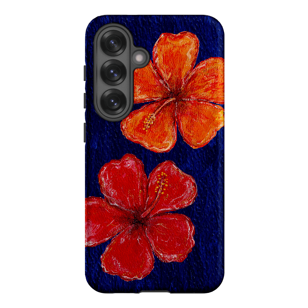 Hibiscus Flower Deep Blue Printed Phone Cases Samsung Galaxy S25 / Armoured by BG. Studio - The Dairy