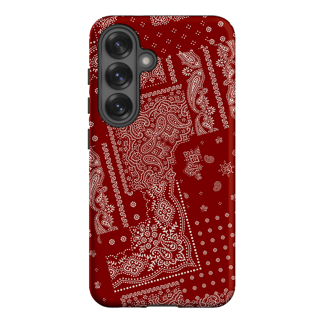 Paisley Crimson Printed Phone Cases Samsung Galaxy S25 / Armoured by The Dairy - The Dairy