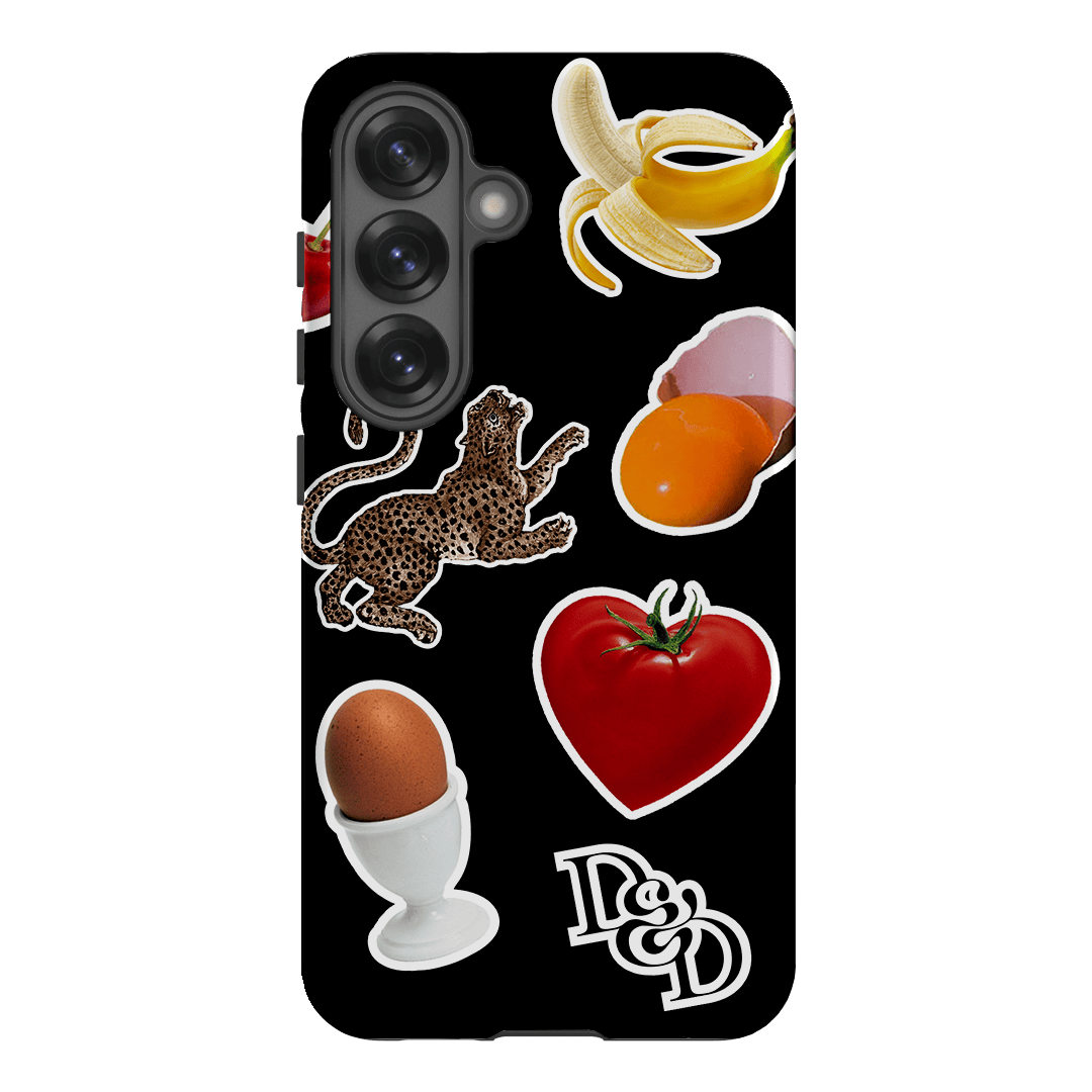 Sunday Stickers Black Printed Phone Cases by Desmond & Dempsey - The Dairy