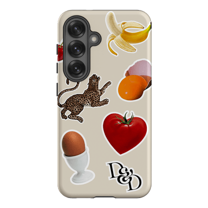 Sunday Stickers Cream Printed Phone Cases Samsung Galaxy S25 / Armoured by Desmond & Dempsey - The Dairy