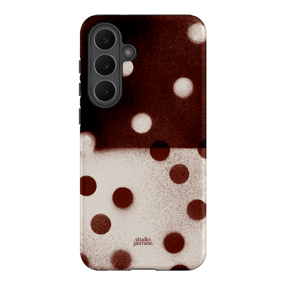 Espresso Polka Dot Printed Phone Cases Samsung Galaxy S25 FE / Armoured by Jasmine Dowling - The Dairy