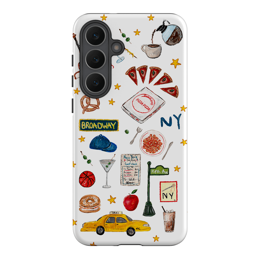NYC White Printed Phone Cases Samsung Galaxy S25 FE / Armoured by BG. Studio - The Dairy