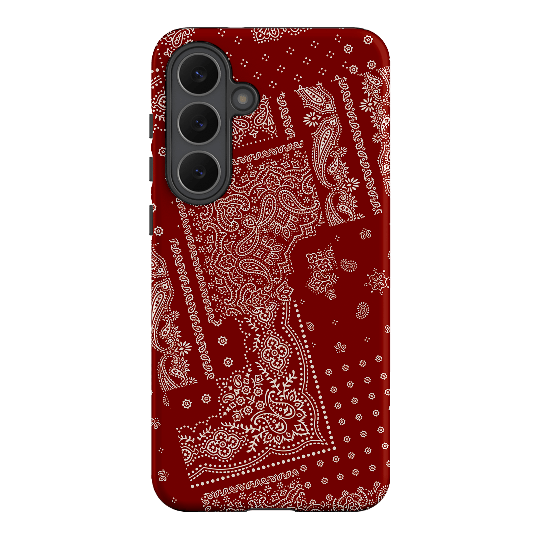 Paisley Crimson Printed Phone Cases Samsung Galaxy S25 FE / Armoured by The Dairy - The Dairy