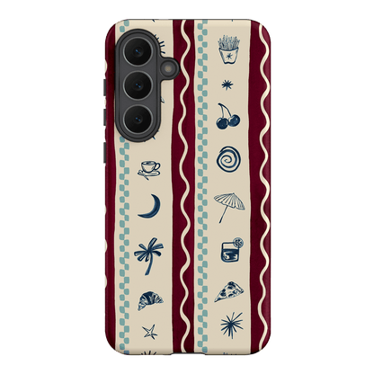 Summer Snacks Burgundy Printed Phone Cases Samsung Galaxy S25 FE / Armoured by Charlie Taylor - The Dairy