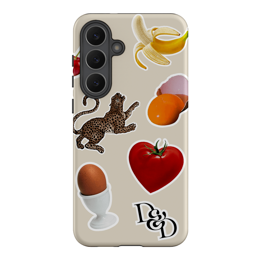 Sunday Stickers Cream Printed Phone Cases Samsung Galaxy S25 FE / Armoured by Desmond & Dempsey - The Dairy
