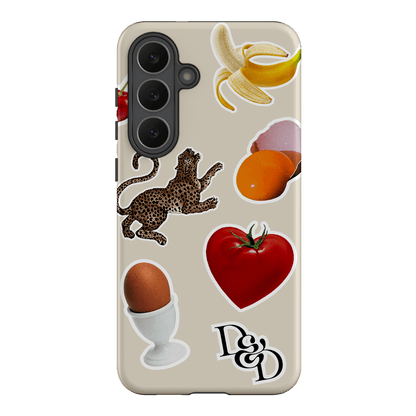 Sunday Stickers Cream Printed Phone Cases Samsung Galaxy S25 FE / Armoured by Desmond & Dempsey - The Dairy