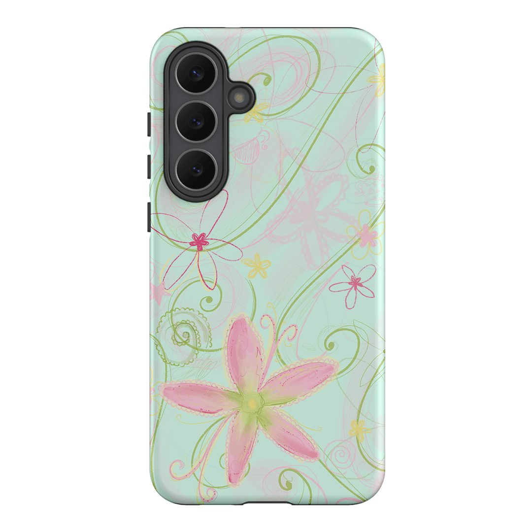 Swirl Blue Printed Phone Cases Samsung Galaxy S25 FE / Armoured by Kayla Carr - The Dairy
