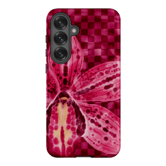 Check Orchid Printed Phone Cases Samsung Galaxy S25 Plus / Armoured by Sally Hungerford - The Dairy