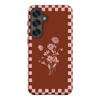 Dahlia Check Printed Phone Cases Samsung Galaxy S25 Plus / Armoured by Typoflora - The Dairy