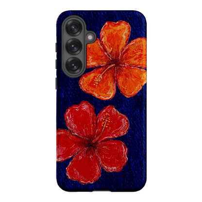 Hibiscus Flower Deep Blue Printed Phone Cases Samsung Galaxy S25 Plus / Armoured by BG. Studio - The Dairy