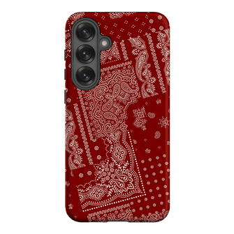 Paisley Crimson Printed Phone Cases Samsung Galaxy S25 Plus / Armoured by The Dairy - The Dairy