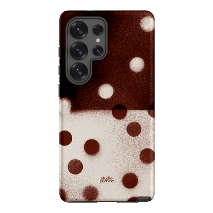 Espresso Polka Dot Printed Phone Cases Samsung Galaxy S25 Ultra / Armoured by Jasmine Dowling - The Dairy