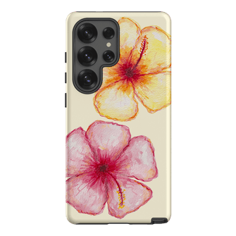 Hibiscus Flower Yellow Printed Phone Cases Samsung Galaxy S25 Ultra / Armoured by BG. Studio - The Dairy