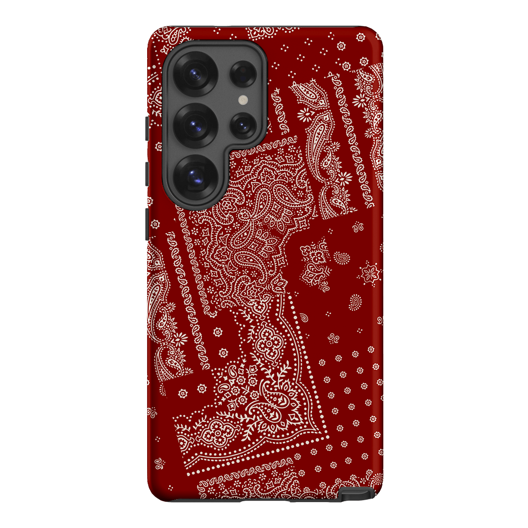 Paisley Crimson Printed Phone Cases Samsung Galaxy S25 Ultra / Armoured by The Dairy - The Dairy