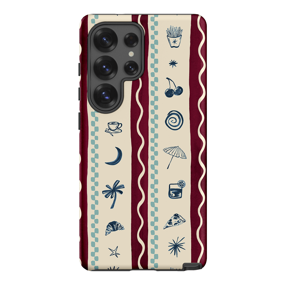 Summer Snacks Burgundy Printed Phone Cases Samsung Galaxy S25 Ultra / Armoured by Charlie Taylor - The Dairy
