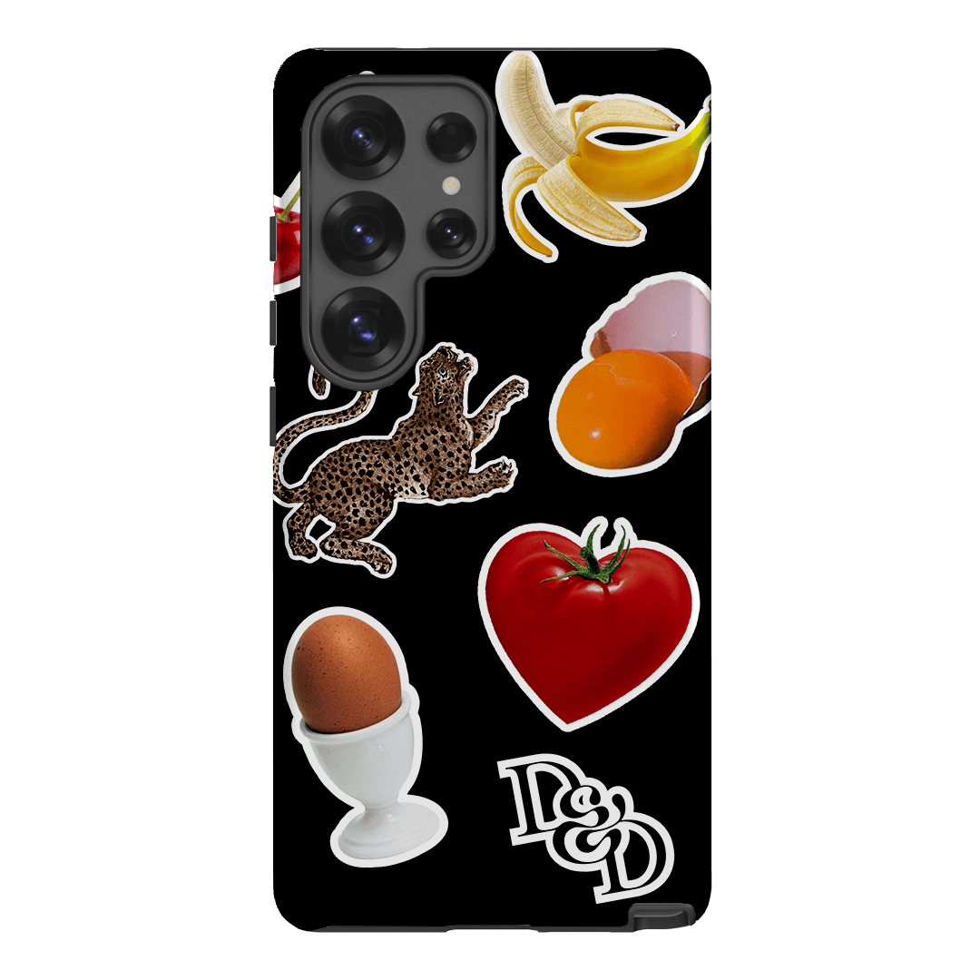 Sunday Stickers Black Printed Phone Cases by Desmond & Dempsey - The Dairy
