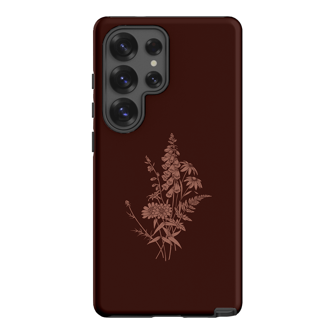 Wildflowers Mocha Printed Phone Cases Samsung Galaxy S25 Ultra / Armoured by Typoflora - The Dairy