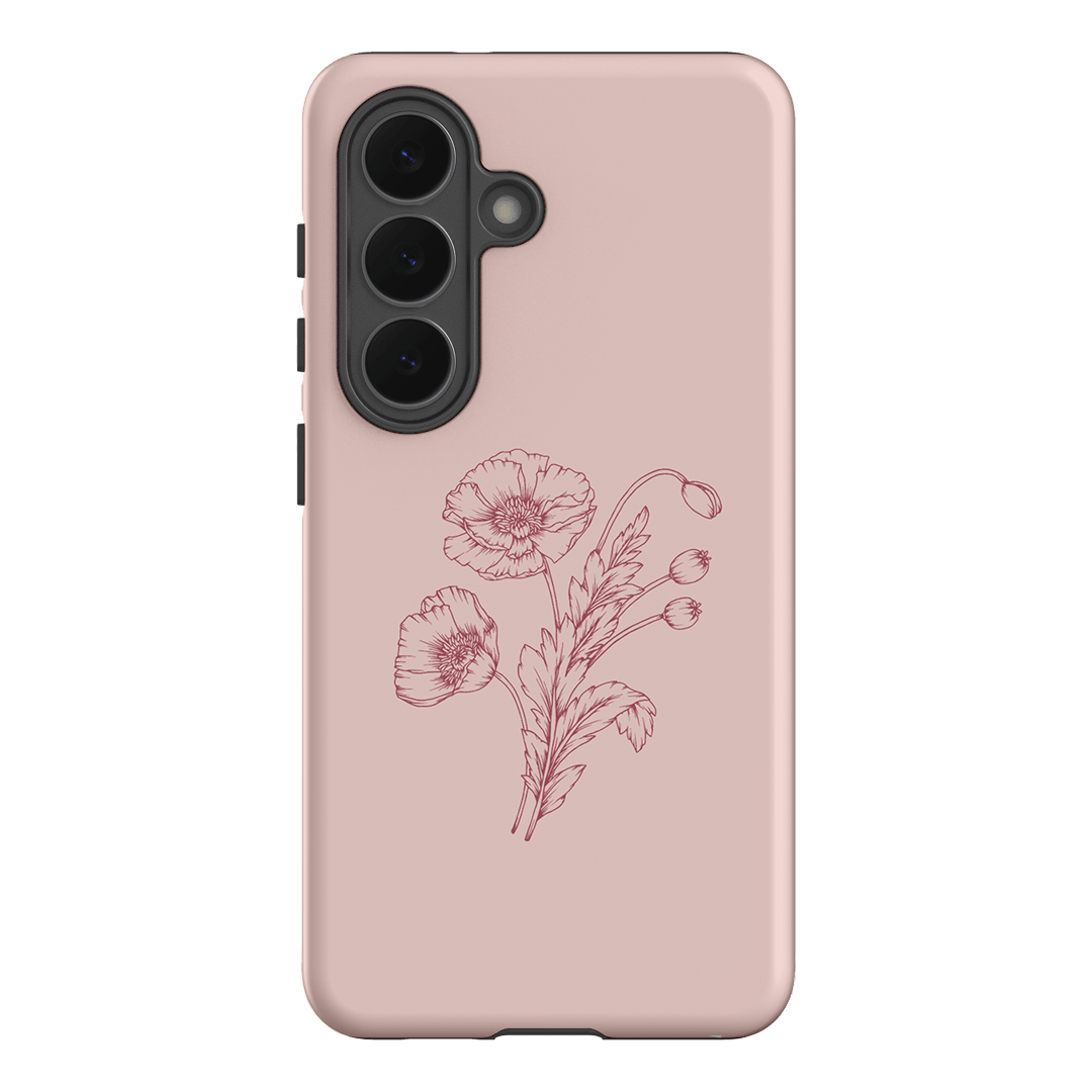 Blush Poppies Printed Phone Cases Samsung Galaxy S26 / Armoured by Typoflora - The Dairy