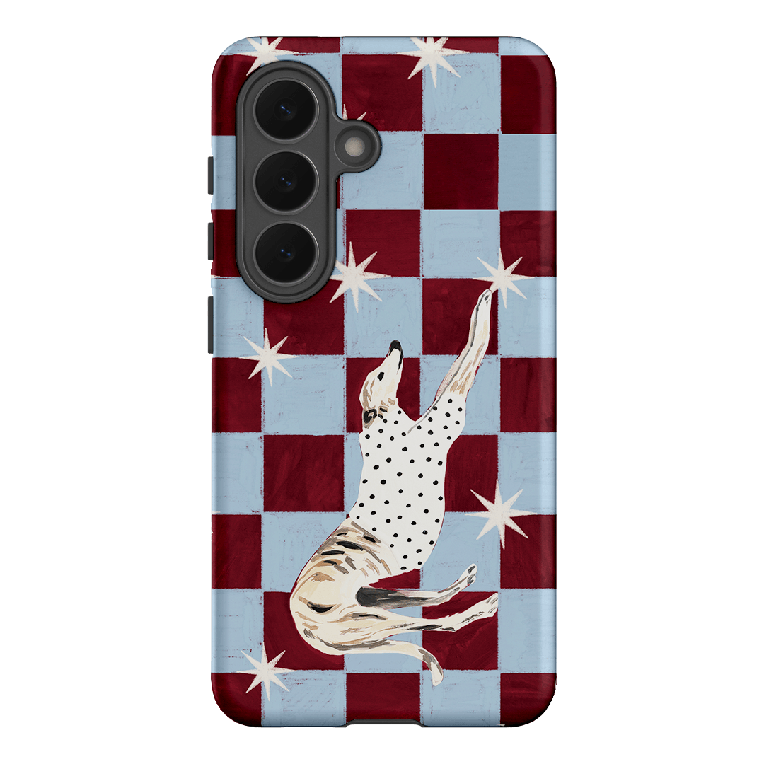 Check Greyhound Blue Printed Phone Cases Samsung Galaxy S26 / Armoured by Lisa Hu - The Dairy