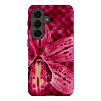 Check Orchid Printed Phone Cases Samsung Galaxy S26 / Armoured by Sally Hungerford - The Dairy