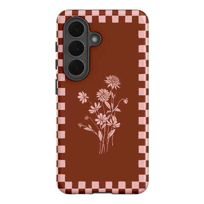 Dahlia Check Printed Phone Cases Samsung Galaxy S26 / Armoured by Typoflora - The Dairy