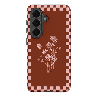 Dahlia Check Printed Phone Cases Samsung Galaxy S26 / Armoured by Typoflora - The Dairy