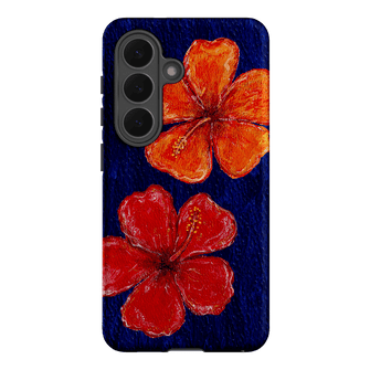 Hibiscus Flower Deep Blue Printed Phone Cases Samsung Galaxy S26 / Armoured by BG. Studio - The Dairy