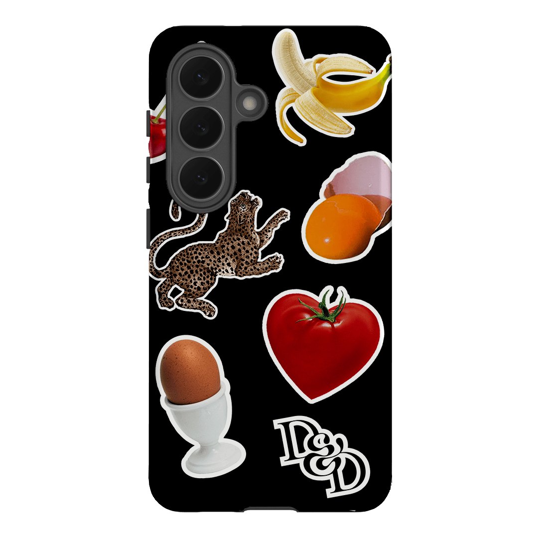 Sunday Stickers Black Printed Phone Cases by Desmond & Dempsey - The Dairy