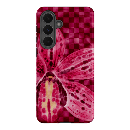 Check Orchid Printed Phone Cases Samsung Galaxy S26 Plus / Armoured by Sally Hungerford - The Dairy