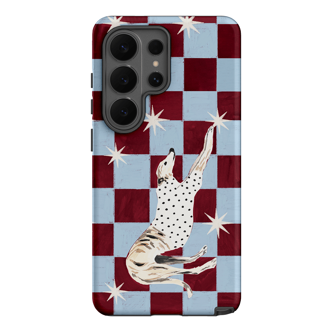 Check Greyhound Blue Printed Phone Cases Samsung Galaxy S26 Ultra / Armoured by Lisa Hu - The Dairy
