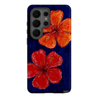 Hibiscus Flower Deep Blue Printed Phone Cases Samsung Galaxy S26 Ultra / Armoured by BG. Studio - The Dairy