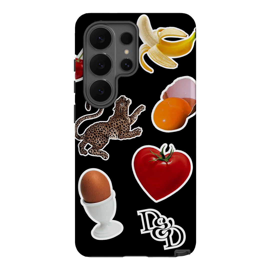 Sunday Stickers Black Printed Phone Cases by Desmond & Dempsey - The Dairy