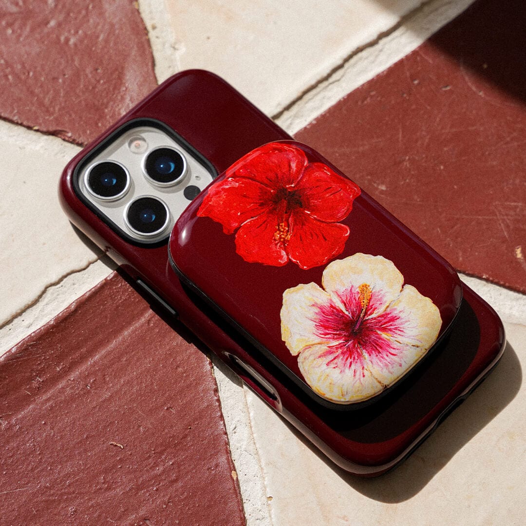 Hibiscus Flower ChargePod MagSafe Power Bank ChargerPod by BG. Studio - The Dairy