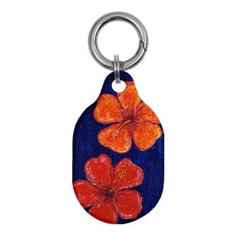 Hibiscus Flower Deep Blue AirTag Case AirTag Case by BG. Studio - The Dairy