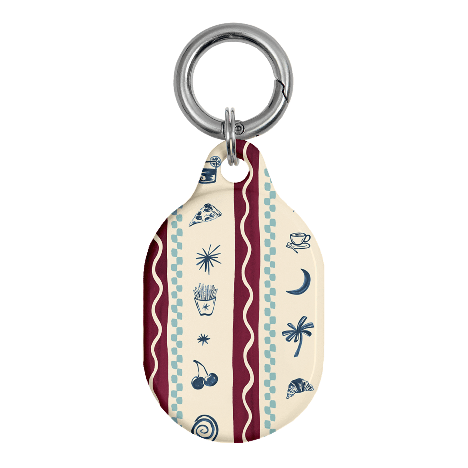 Summer Snacks Burgundy AirTag Case AirTag Case by Charlie Taylor - The Dairy