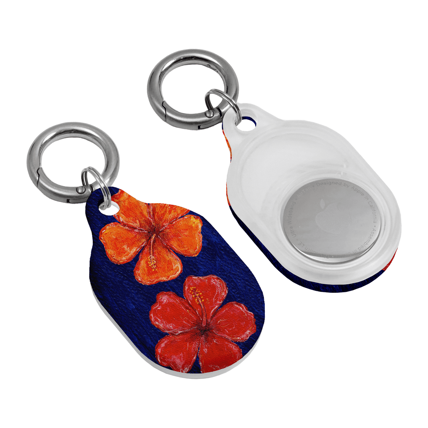 Hibiscus Flower Deep Blue AirTag Case AirTag Case by BG. Studio - The Dairy