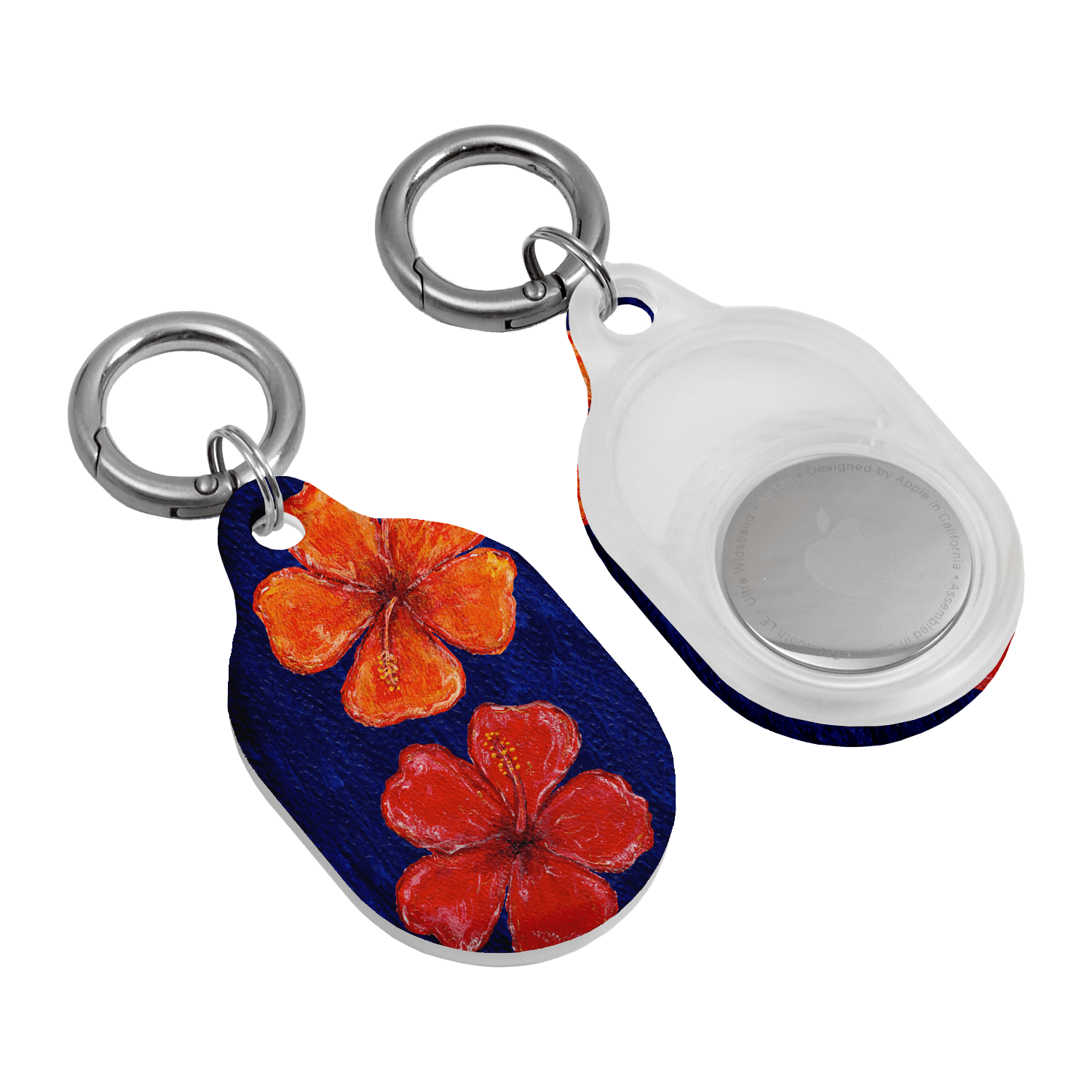 Hibiscus Flower Deep Blue AirTag Case AirTag Case by BG. Studio - The Dairy