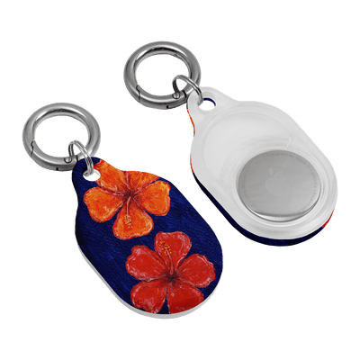 Hibiscus Flower Deep Blue AirTag Case AirTag Case by BG. Studio - The Dairy