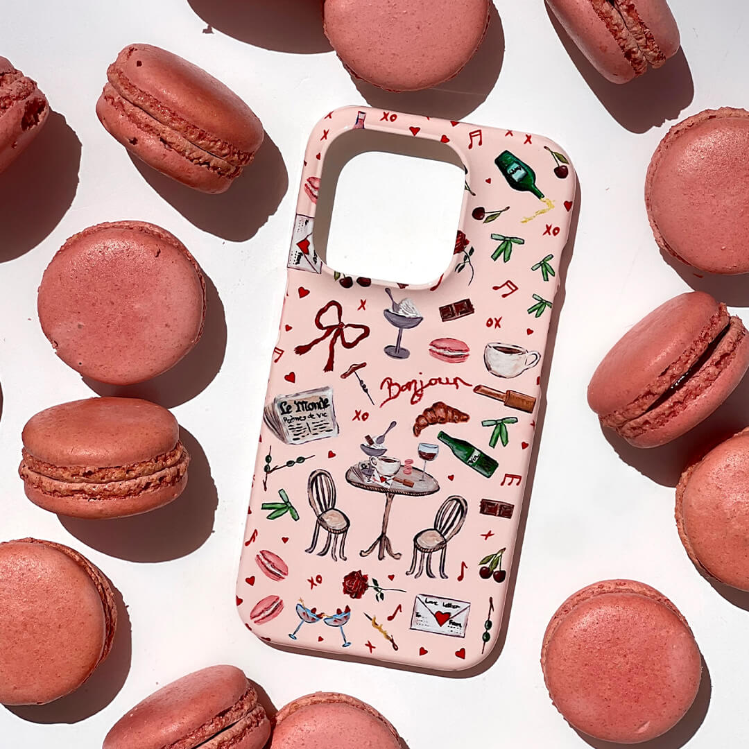 Bonjour Printed Phone Cases by BG. Studio - The Dairy