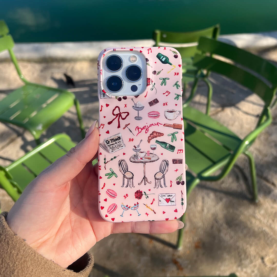 Bonjour Printed Phone Cases by BG. Studio - The Dairy