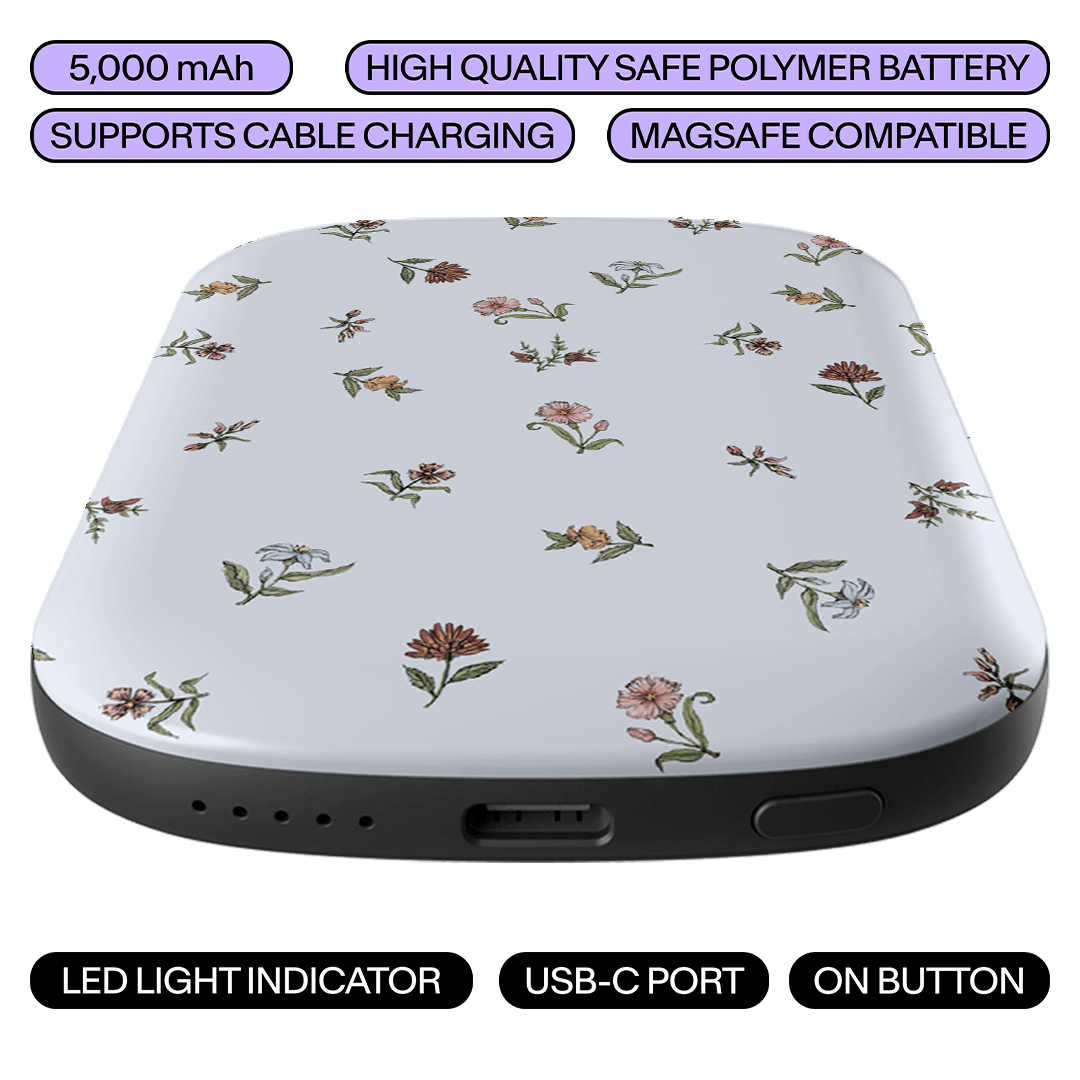 Eggshell Ditsy ChargePod MagSafe Power Bank ChargerPod by Veronica Tucker - The Dairy