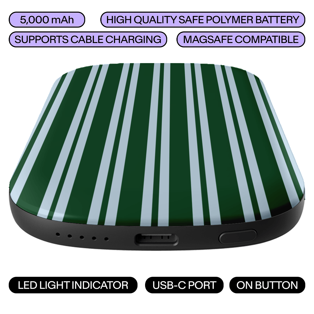 Fairway Stripes ChargePod MagSafe Power Bank ChargerPod by The Dairy - The Dairy